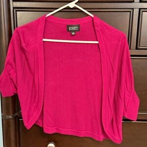 Adrianna Papell short sleeve berry magenta shrug sweater size medium